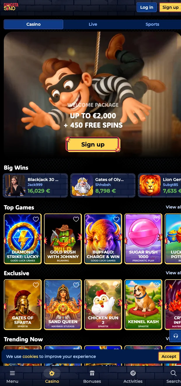 App de Gangstasino Casino